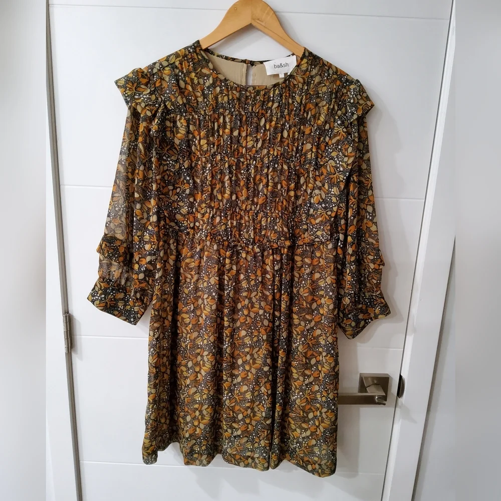 Ba&sh Sandra RuffleFloral Print Mini Dress Size S
